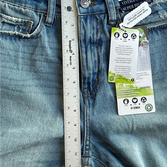 90’s Mom Jean 3/26 blue denim vintage revival super high rise size 3 / 26 - Picture 8 of 12